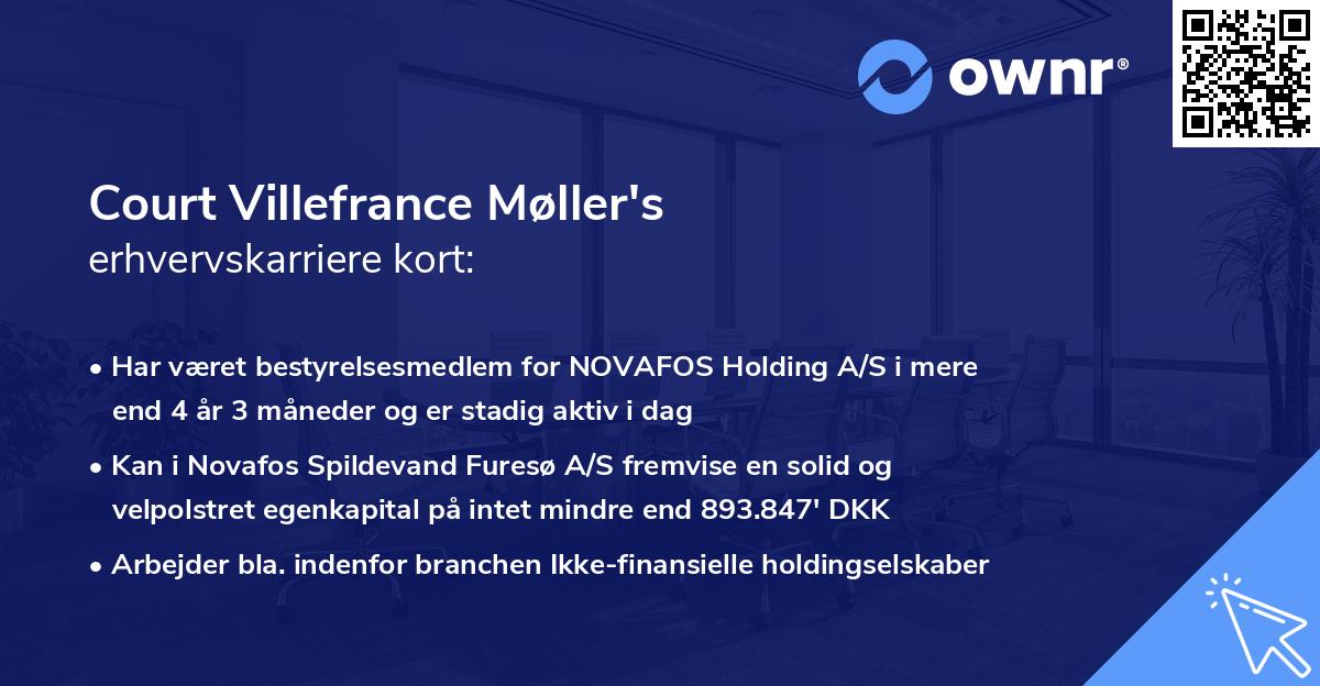 Court Villefrance Møller's erhvervskarriere kort