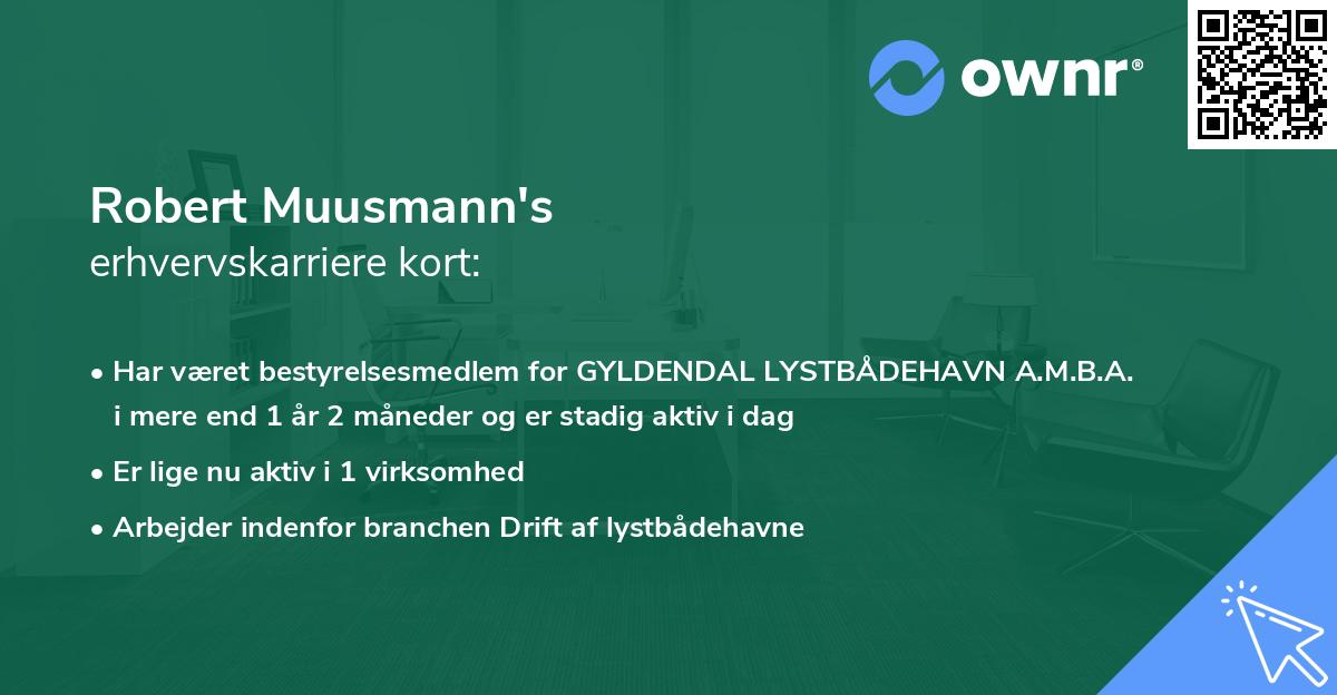 Robert Muusmann's erhvervskarriere kort
