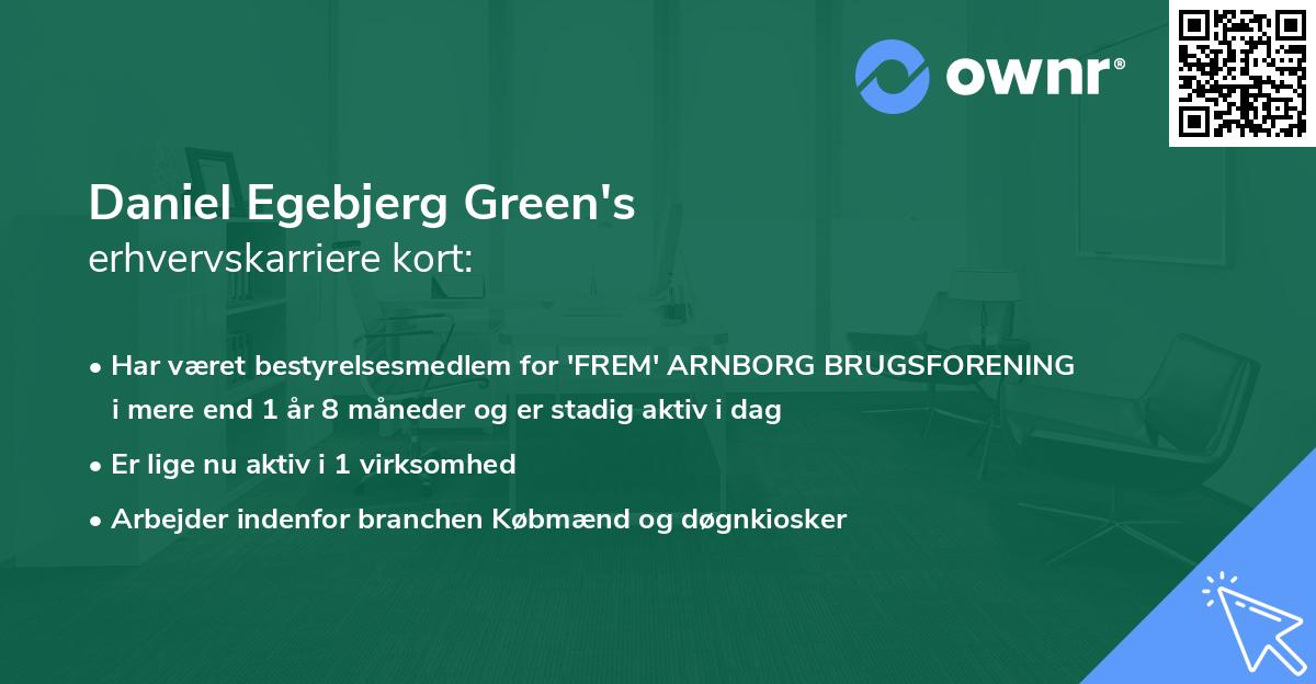 Daniel Egebjerg Green's erhvervskarriere kort