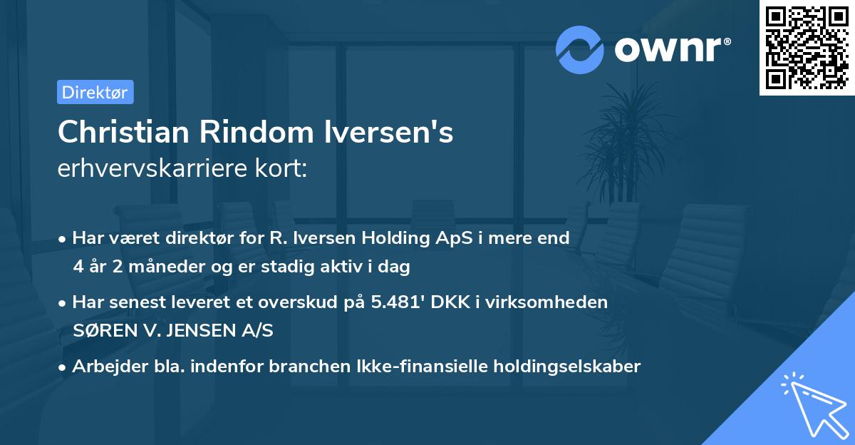 Christian Rindom Iversen's erhvervskarriere kort