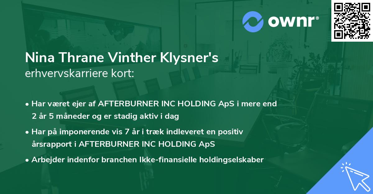 Nina Thrane Vinther Klysner's erhvervskarriere kort