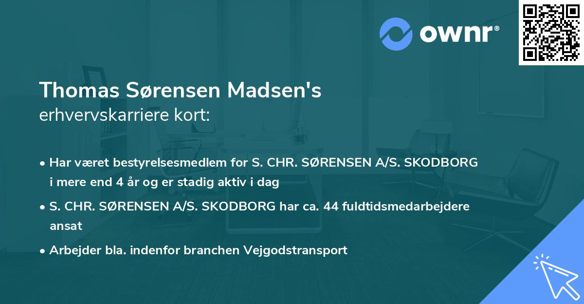 Thomas Sørensen Madsen's erhvervskarriere kort