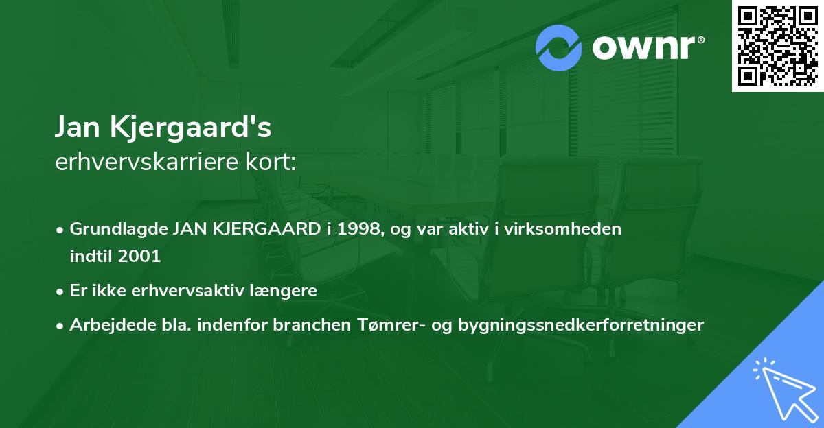 Jan Kjergaard's erhvervskarriere kort