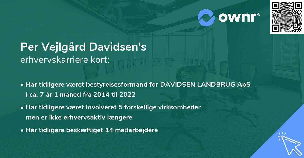 Per Vejlgård Davidsen's erhvervskarriere kort