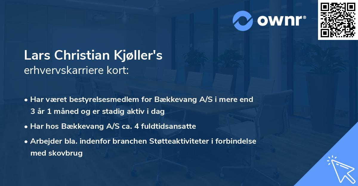 Lars Christian Kjøller's erhvervskarriere kort