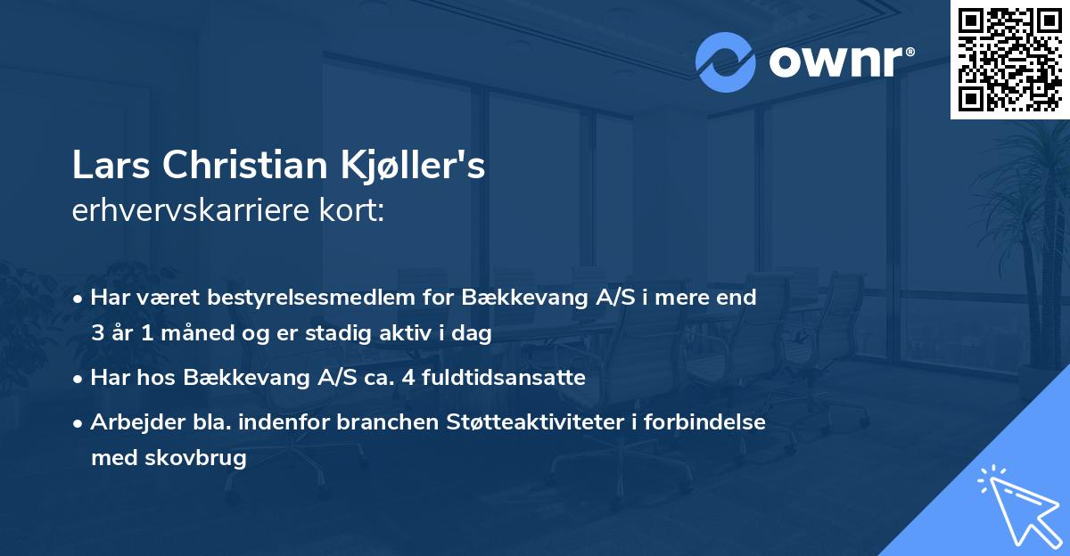 Lars Christian Kjøller's erhvervskarriere kort