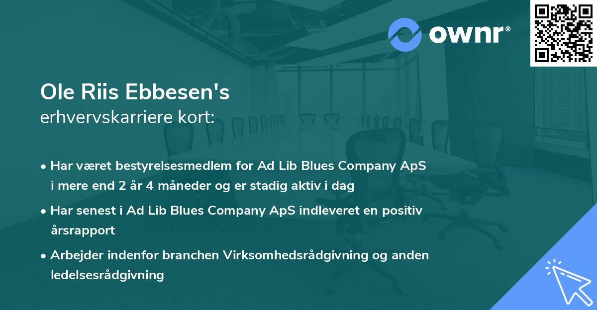 Ole Riis Ebbesen's erhvervskarriere kort