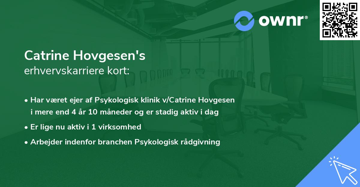 Catrine Hovgesen's erhvervskarriere kort