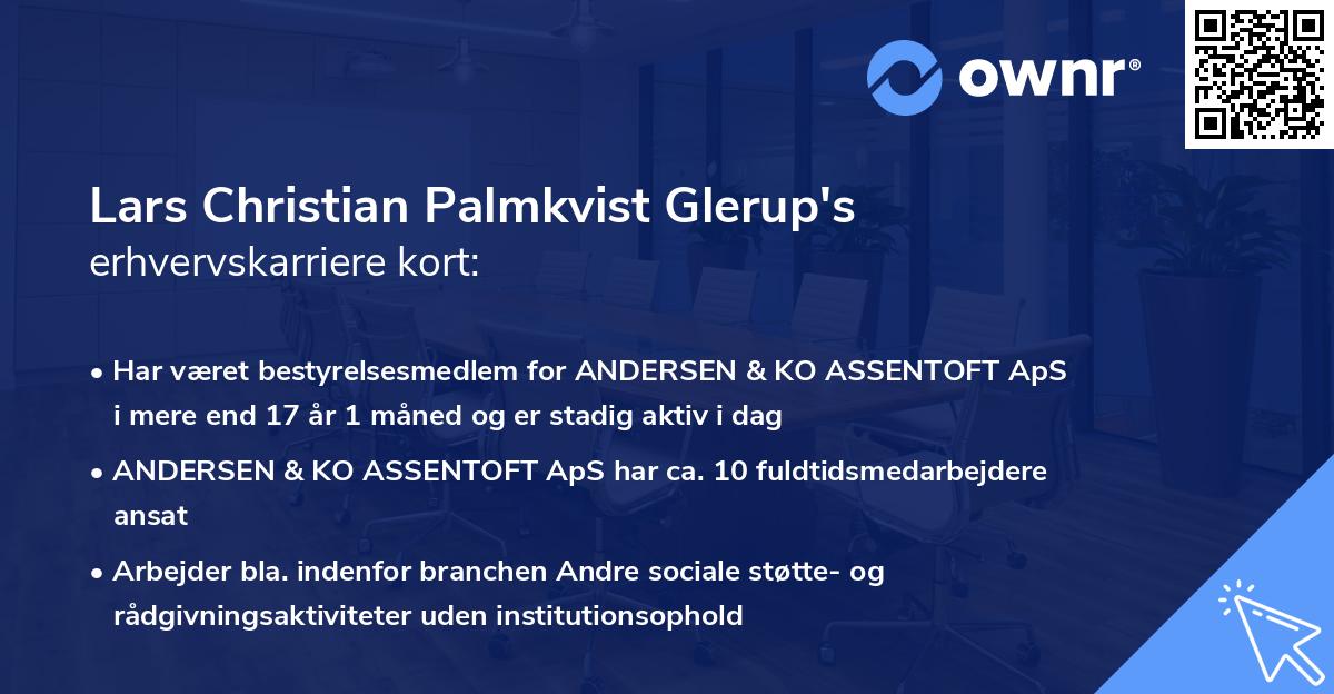 Lars Christian Palmkvist Glerup's erhvervskarriere kort
