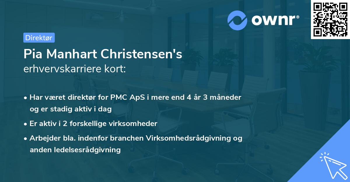 Pia Manhart Christensen's erhvervskarriere kort