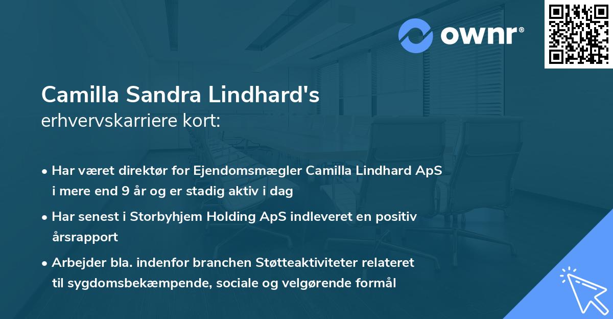 Camilla Sandra Lindhard's erhvervskarriere kort
