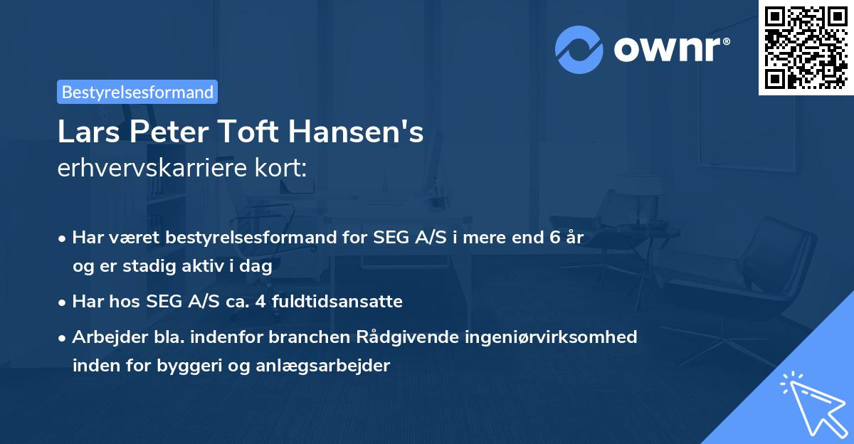 Lars Peter Toft Hansen's erhvervskarriere kort