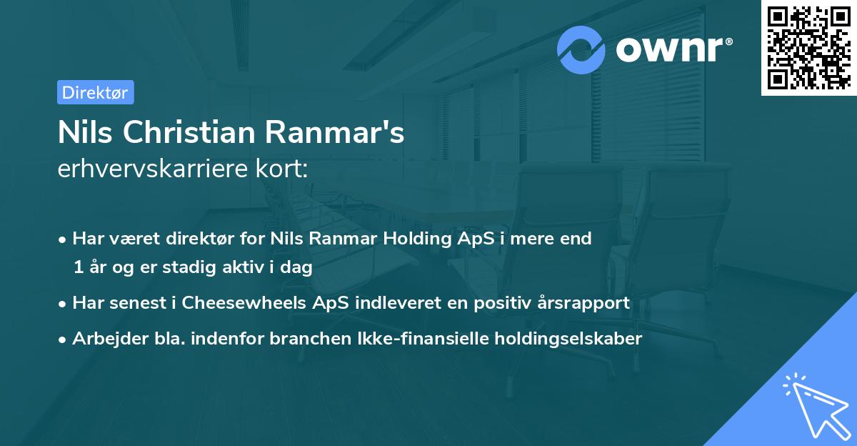 Nils Christian Ranmar's erhvervskarriere kort