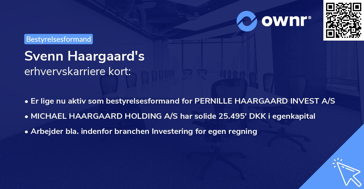 Svenn Haargaard's erhvervskarriere kort