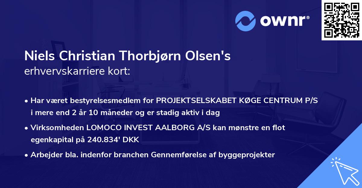 Niels Christian Thorbjørn Olsen's erhvervskarriere kort