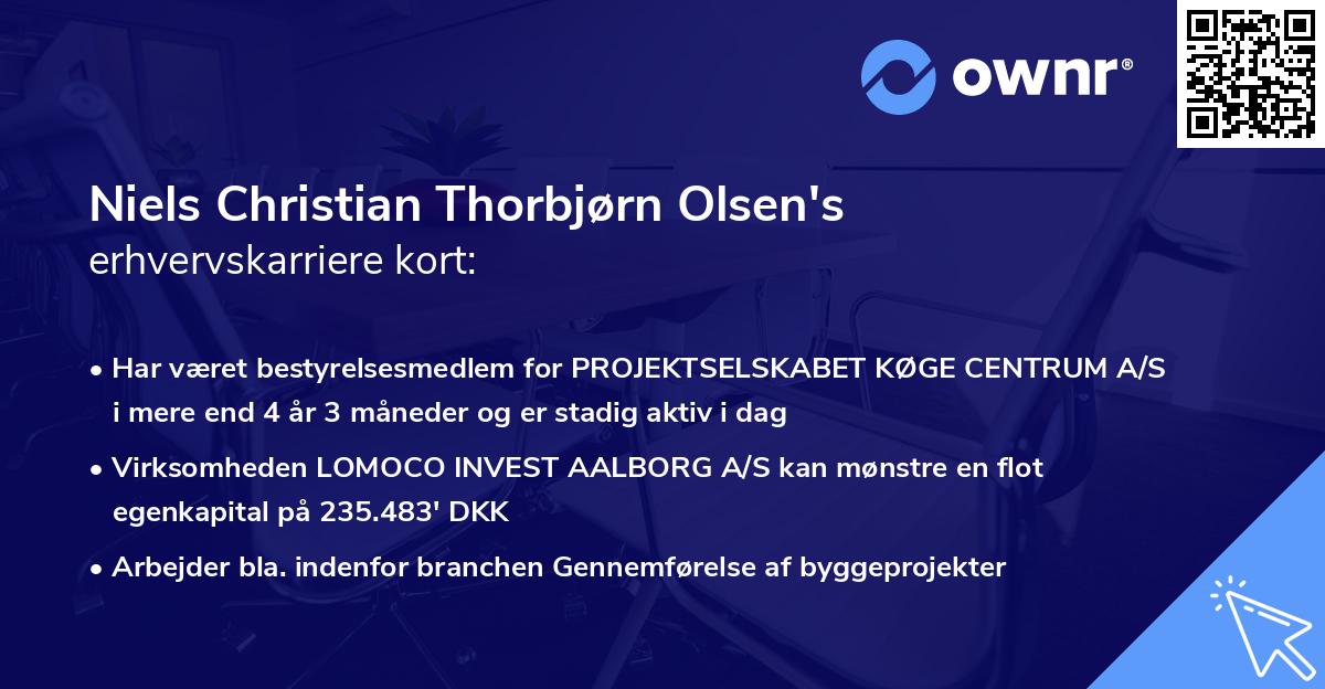 Niels Christian Thorbjørn Olsen's erhvervskarriere kort