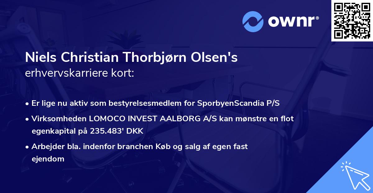 Niels Christian Thorbjørn Olsen's erhvervskarriere kort