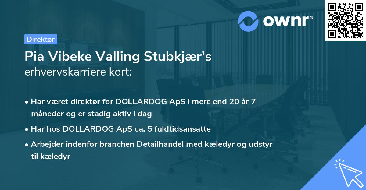 Pia Vibeke Valling Stubkjær's erhvervskarriere kort