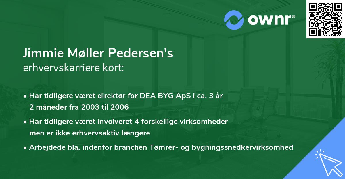 Jimmie Møller Pedersen's erhvervskarriere kort