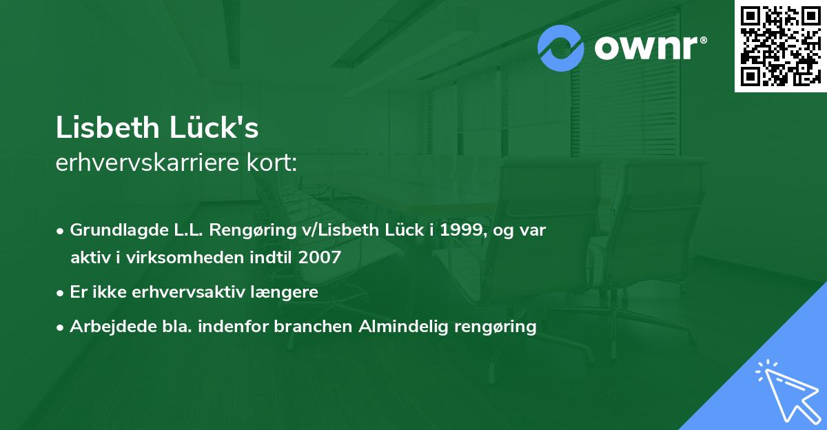 Lisbeth Lück's erhvervskarriere kort