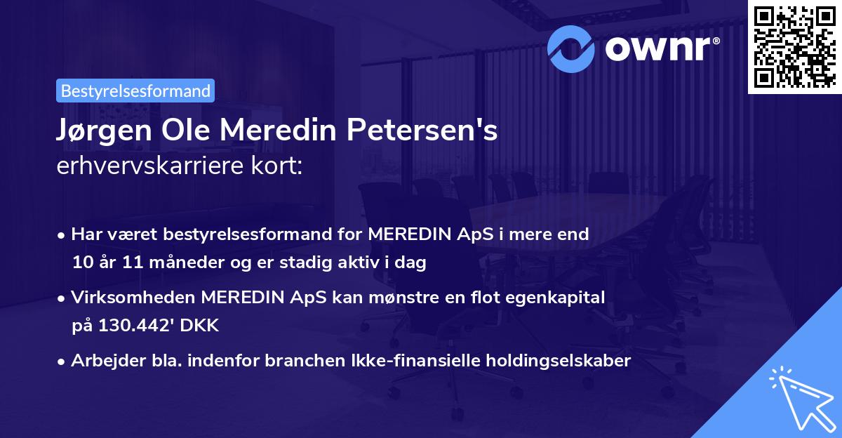 Jørgen Ole Meredin Petersen's erhvervskarriere kort