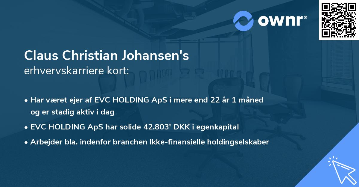 Claus Christian Johansen's erhvervskarriere kort