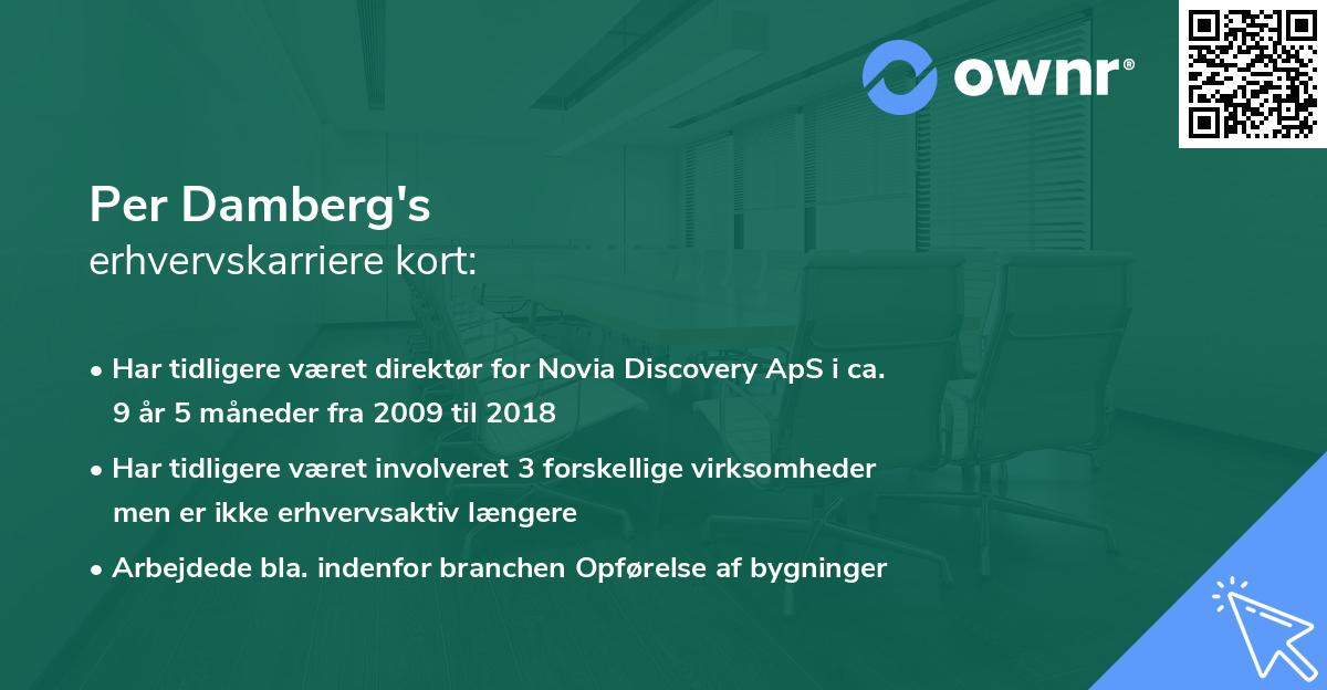 Per Damberg's erhvervskarriere kort