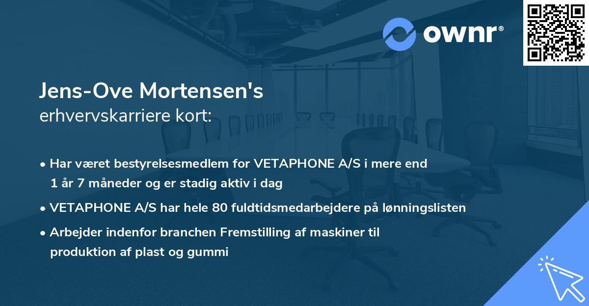 Jens-Ove Mortensen's erhvervskarriere kort