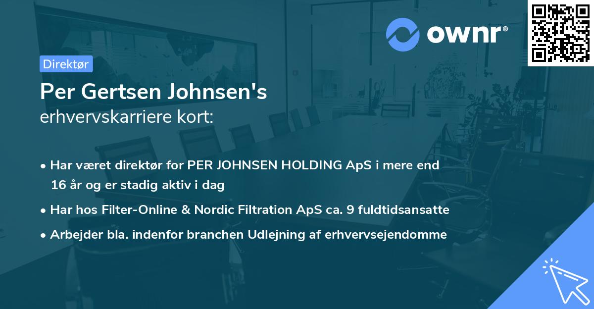 Per Gertsen Johnsen's erhvervskarriere kort