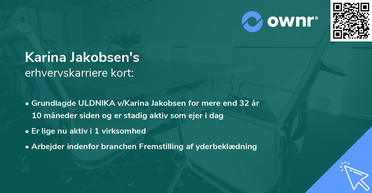 Karina Jakobsen's erhvervskarriere kort