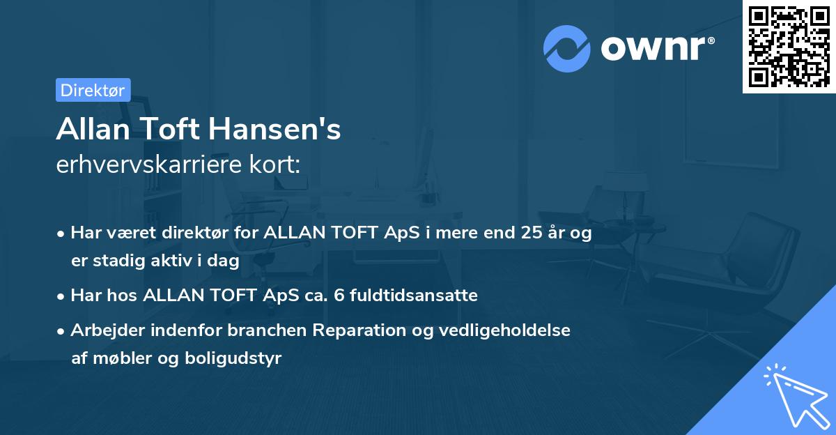Allan Toft Hansen's erhvervskarriere kort