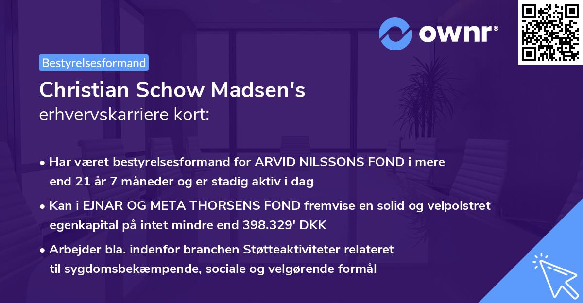 Christian Schow Madsen's erhvervskarriere kort