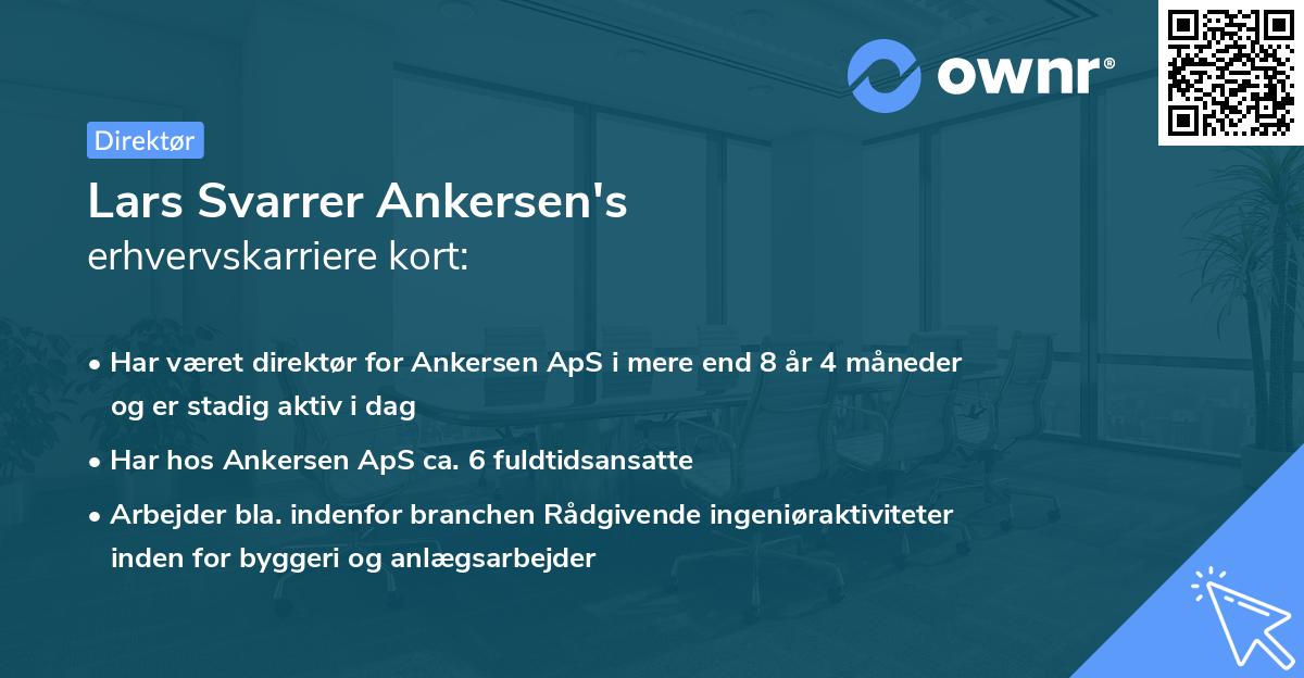 Lars Svarrer Ankersen's erhvervskarriere kort