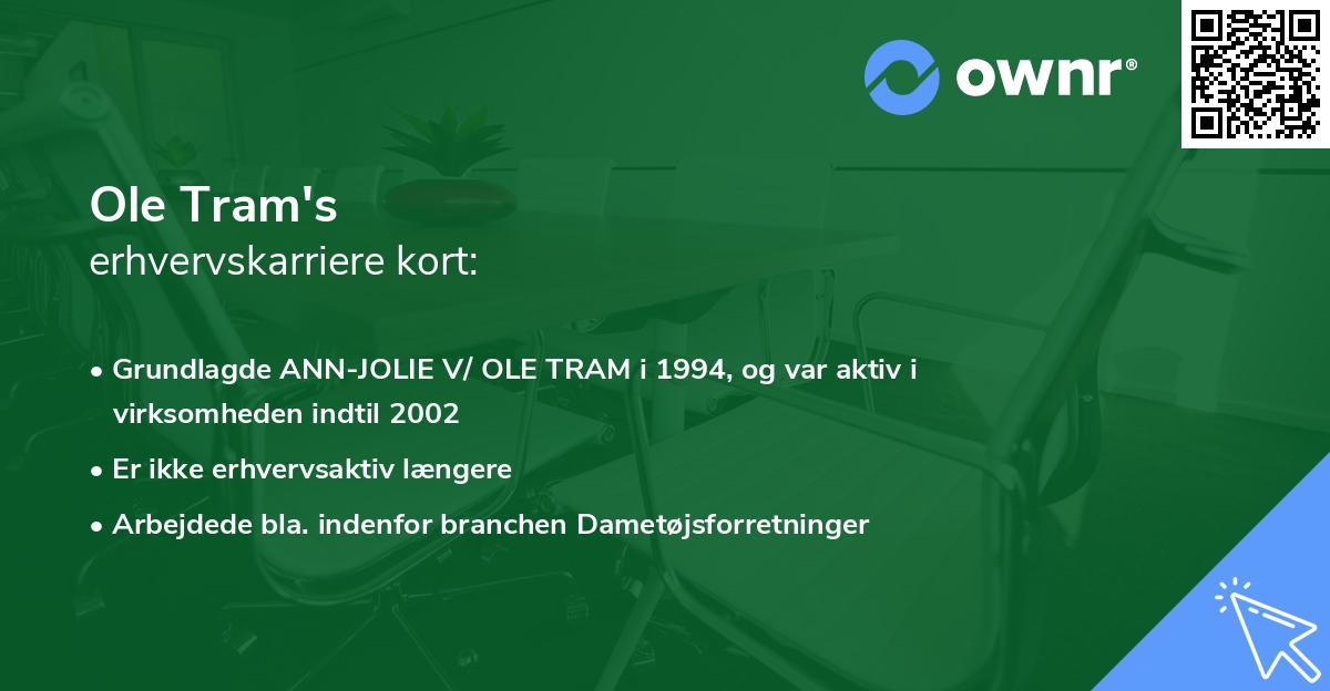 Ole Tram's erhvervskarriere kort