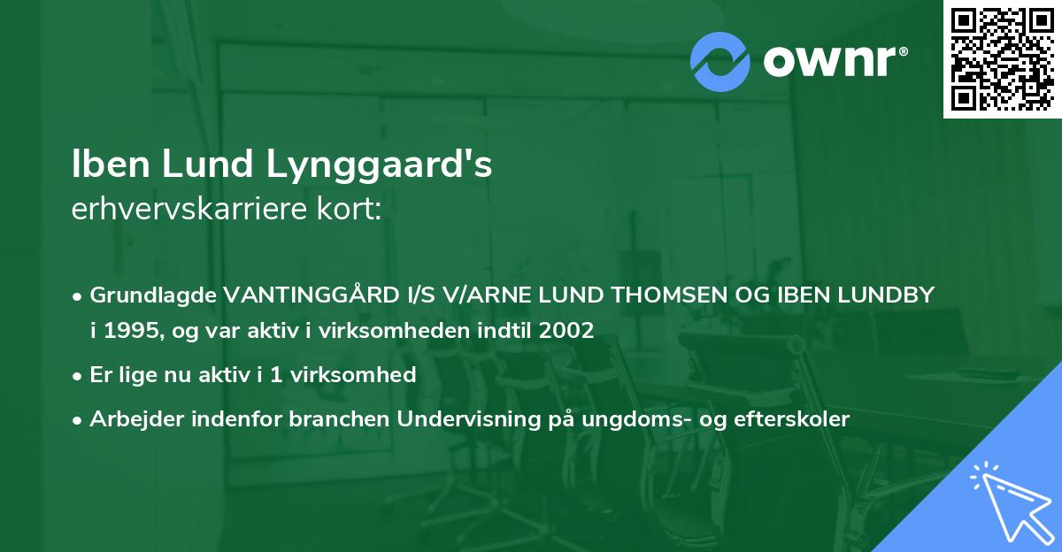 Iben Lund Lynggaard's erhvervskarriere kort