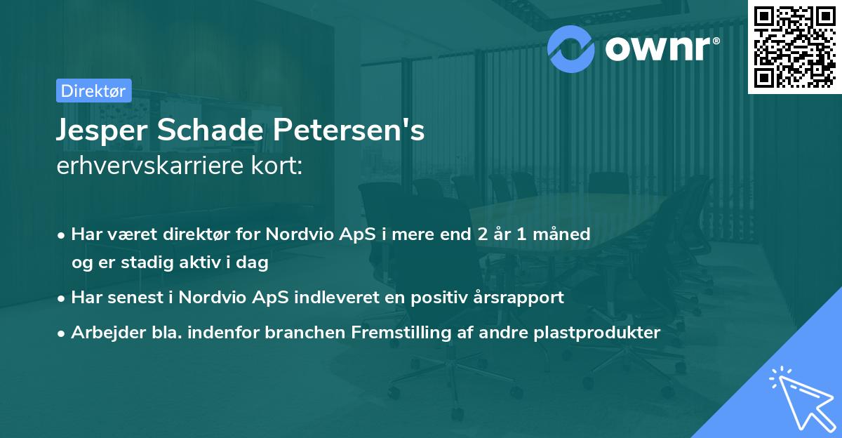 Jesper Schade Petersen's erhvervskarriere kort