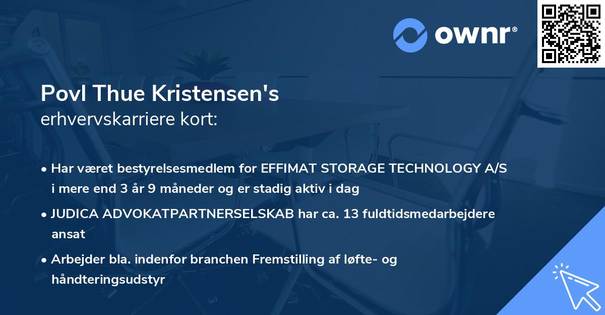 Povl Thue Kristensen's erhvervskarriere kort