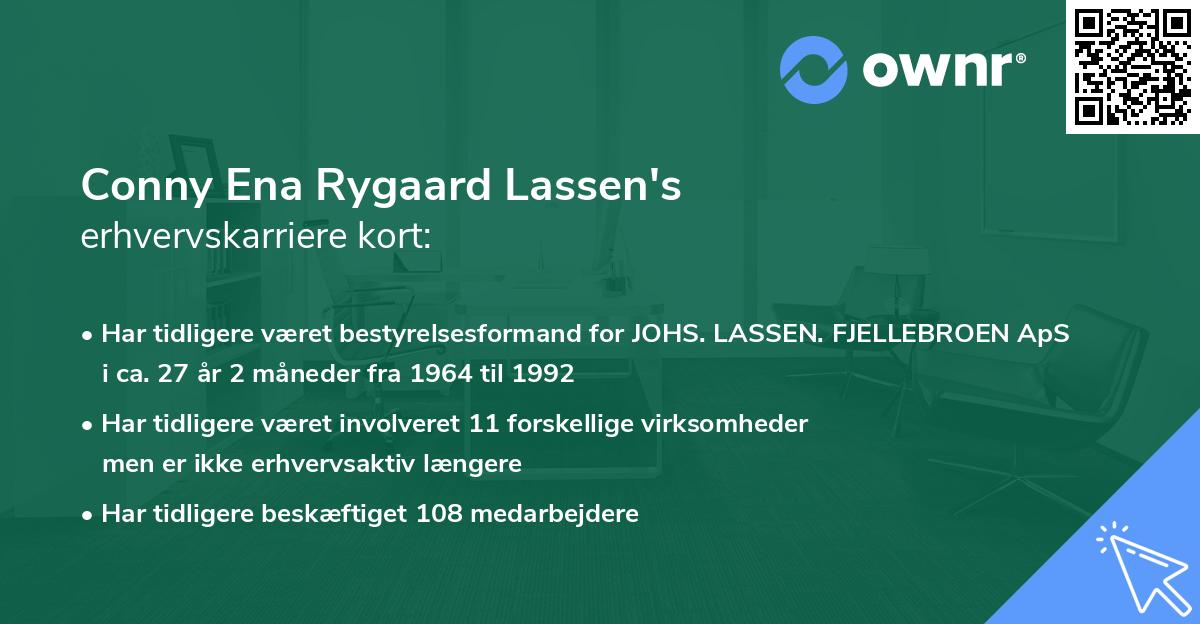 Conny Ena Rygaard Lassen's erhvervskarriere kort