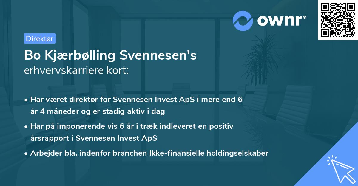 Bo Kjærbølling Svennesen's erhvervskarriere kort