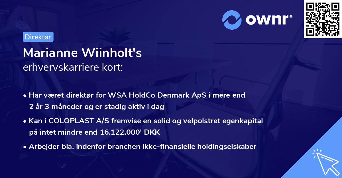 Marianne Wiinholt's erhvervskarriere kort
