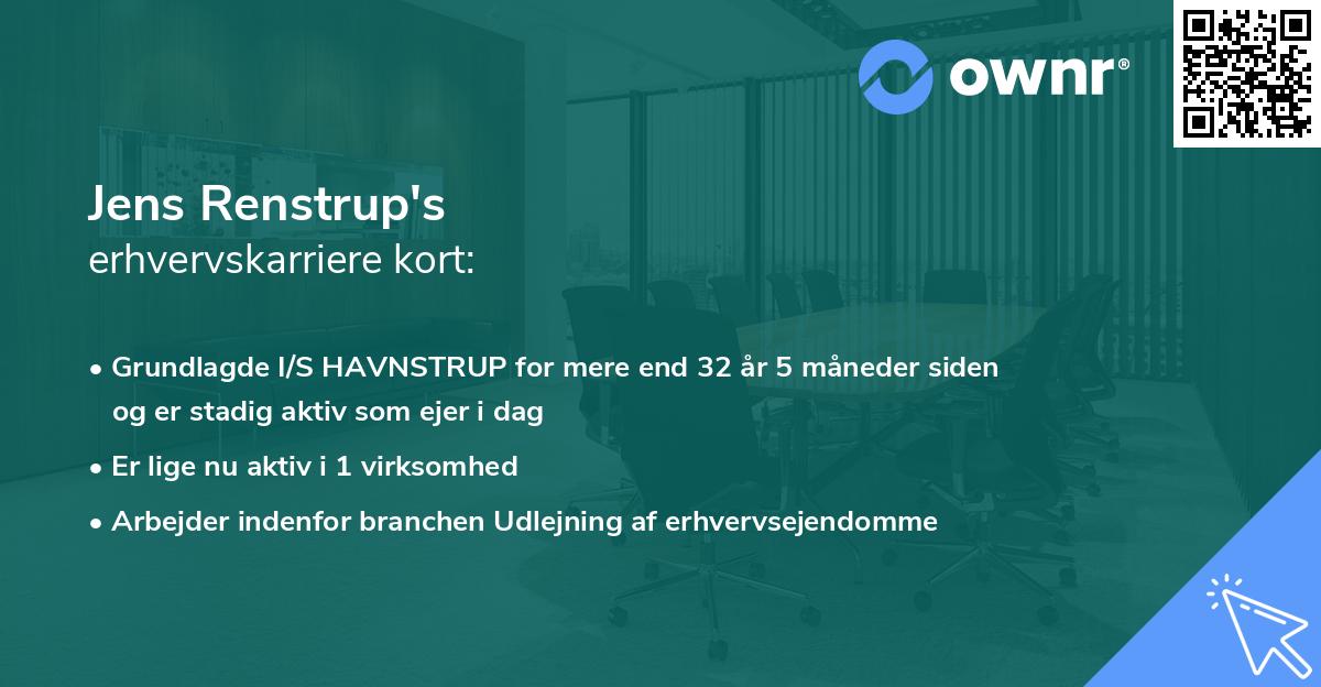 Jens Renstrup's erhvervskarriere kort