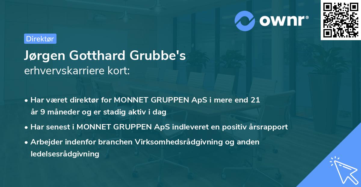 Jørgen Gotthard Grubbe's erhvervskarriere kort