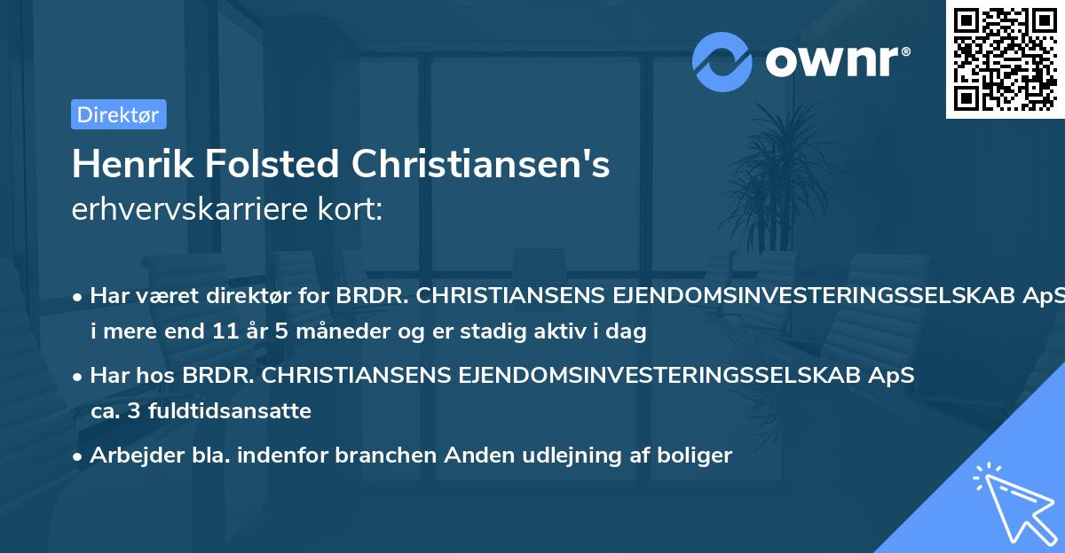 Henrik Folsted Christiansen's erhvervskarriere kort