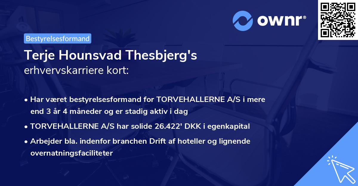 Terje Hounsvad Thesbjerg's erhvervskarriere kort