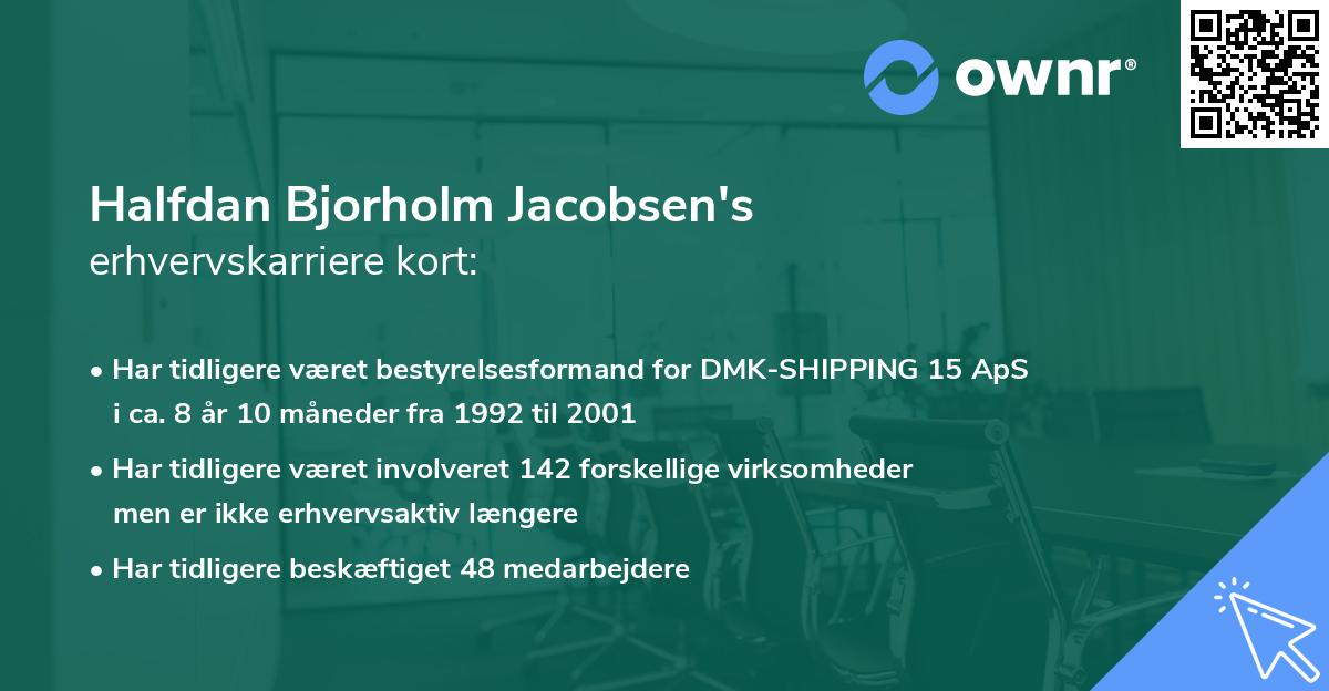 Halfdan Bjorholm Jacobsen's erhvervskarriere kort