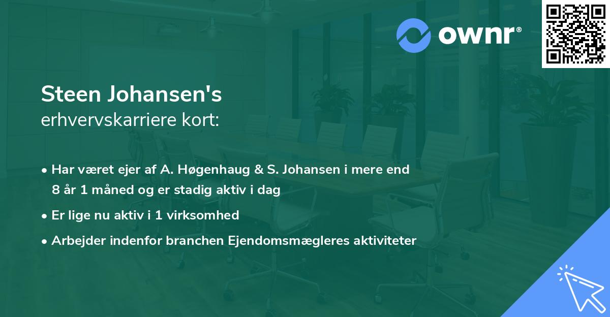 Steen Johansen's erhvervskarriere kort
