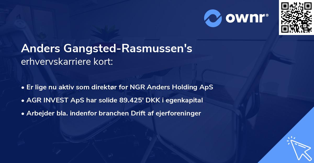 Anders Gangsted-Rasmussen's erhvervskarriere kort