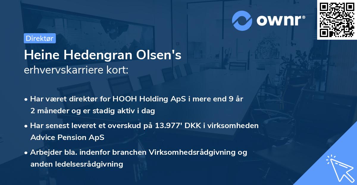 Heine Hedengran Olsen's erhvervskarriere kort