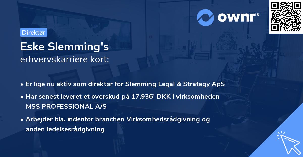 Eske Slemming's erhvervskarriere kort
