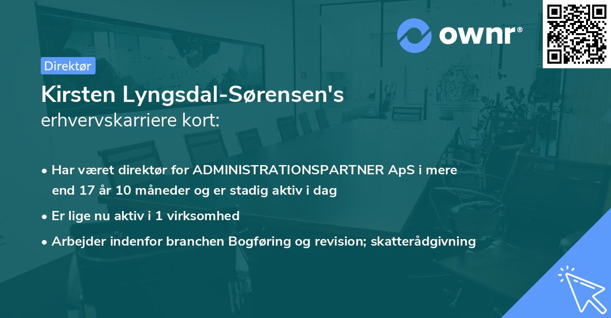 Kirsten Lyngsdal-Sørensen's erhvervskarriere kort